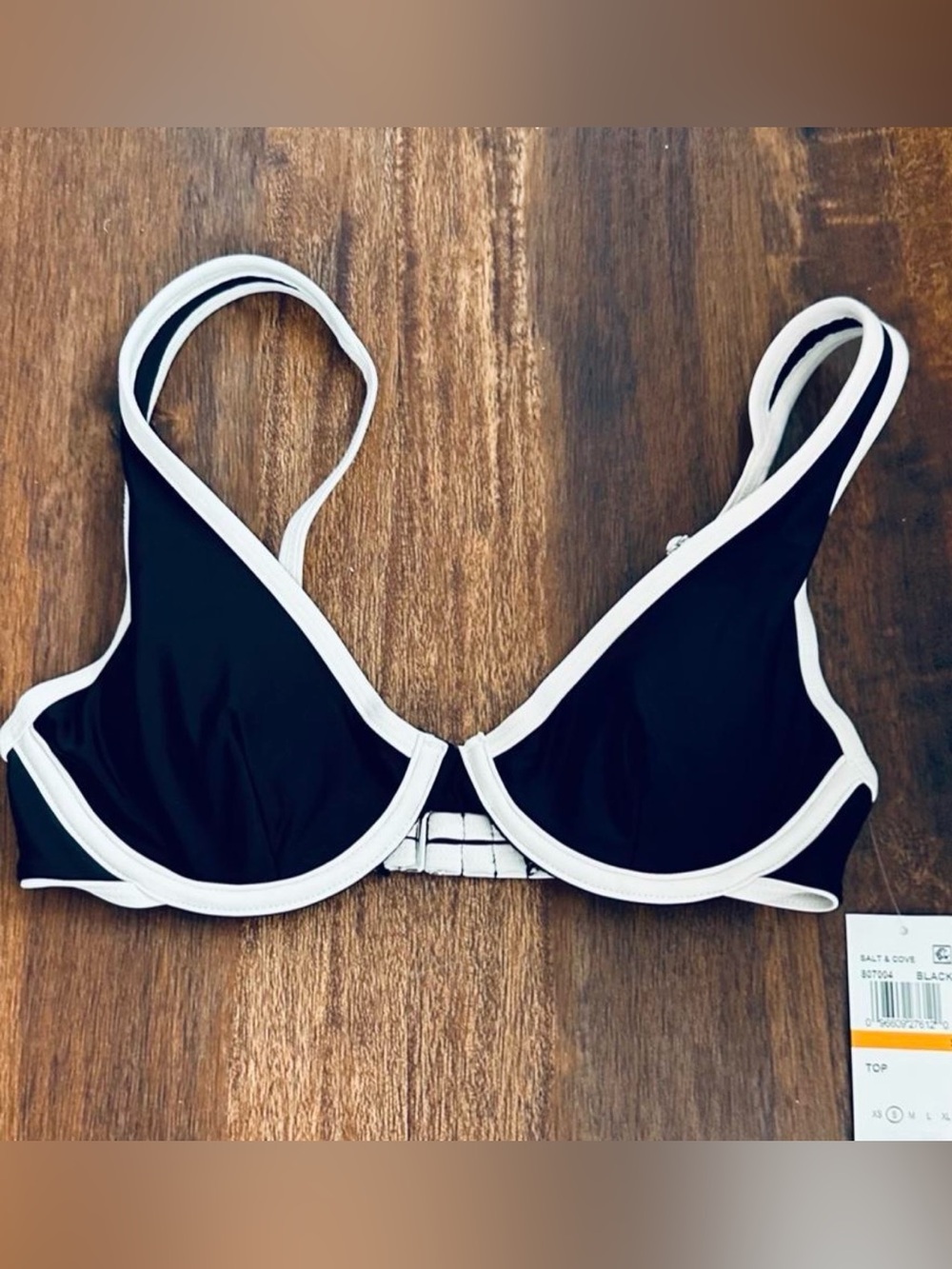 Salt + Cove Teal and White Bikini Top